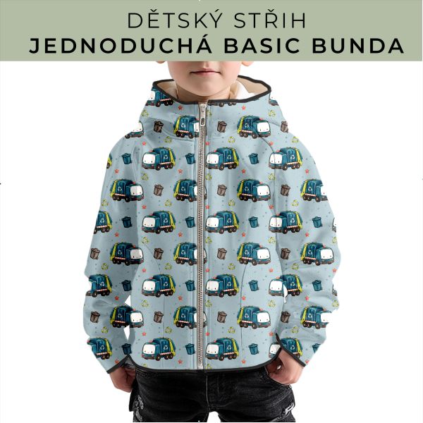 Dětský střih - jednoduchá dětská BASIC  bunda
