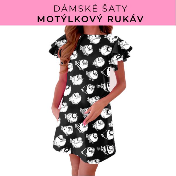 DÁMSKÝ střih - šaty s motýlkovým rukávem