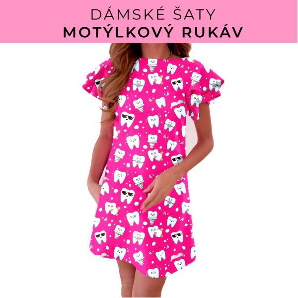 DÁMSKÝ střih - šaty s motýlkovým rukávem
