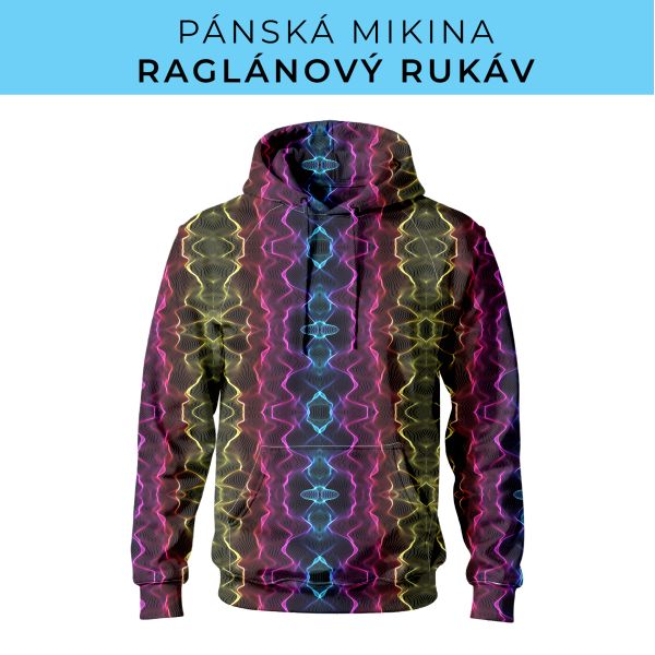 PÁNSKÝ střih - mikina raglan ZÁKLADNÍ s kapucí