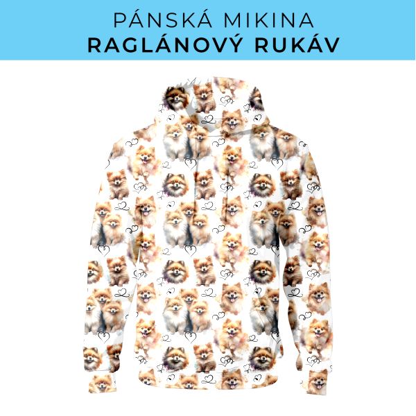 PÁNSKÝ střih - mikina raglan ZÁKLADNÍ s kapucí