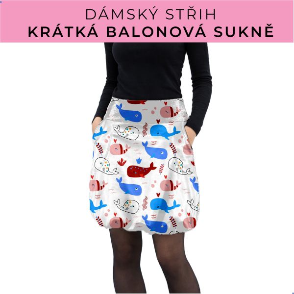 Dámský střih - balonová krátká sukně
