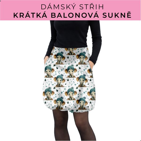 Dámský střih - balonová krátká sukně