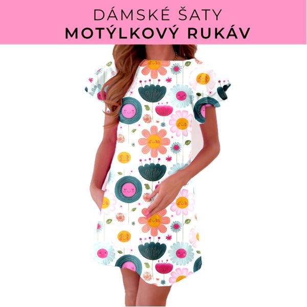 DÁMSKÝ střih - šaty s motýlkovým rukávem