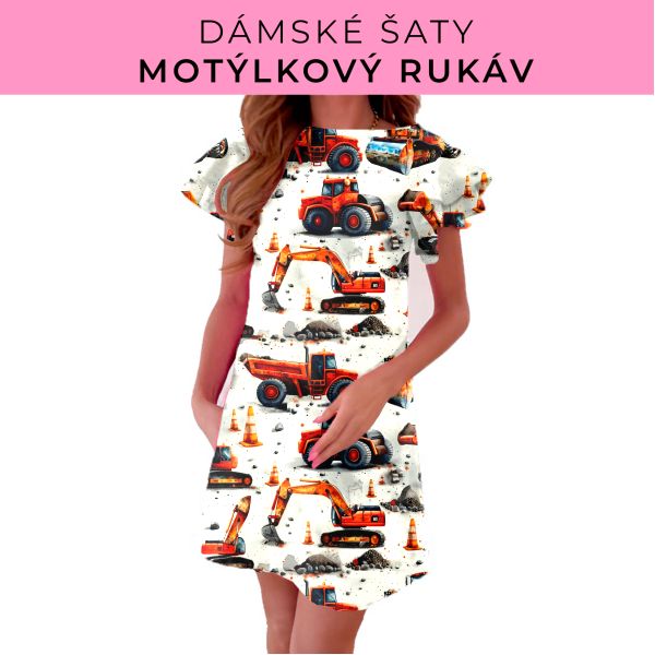 DÁMSKÝ střih - šaty s motýlkovým rukávem
