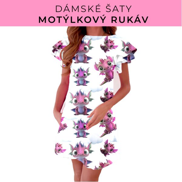 DÁMSKÝ střih - šaty s motýlkovým rukávem