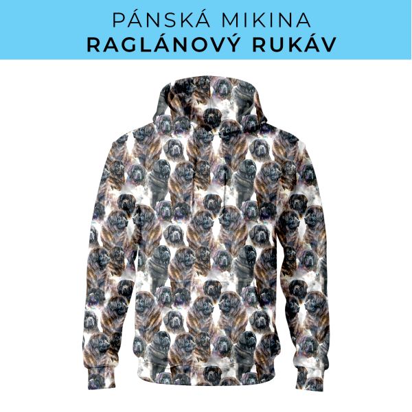 PÁNSKÝ střih - mikina raglan ZÁKLADNÍ s kapucí