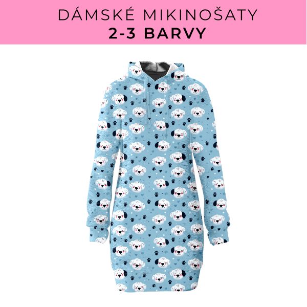 DÁMSKÝ střih - Mikinošaty 2-3 barvy