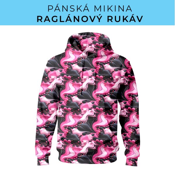 PÁNSKÝ střih - mikina raglan ZÁKLADNÍ s kapucí
