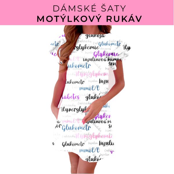 DÁMSKÝ střih - šaty s motýlkovým rukávem