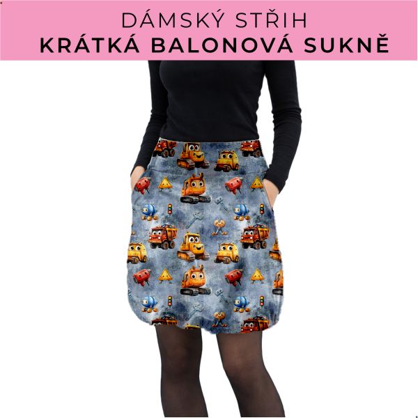 Dámský střih - balonová krátká sukně