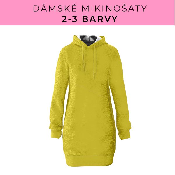 DÁMSKÝ střih - Mikinošaty 2-3 barvy