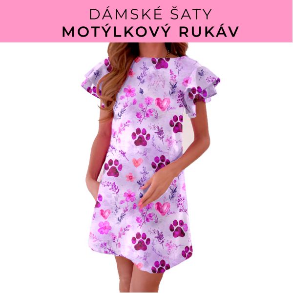 DÁMSKÝ střih - šaty s motýlkovým rukávem