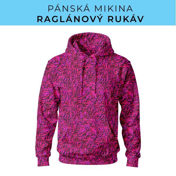 PÁNSKÝ střih - mikina raglan ZÁKLADNÍ s kapucí