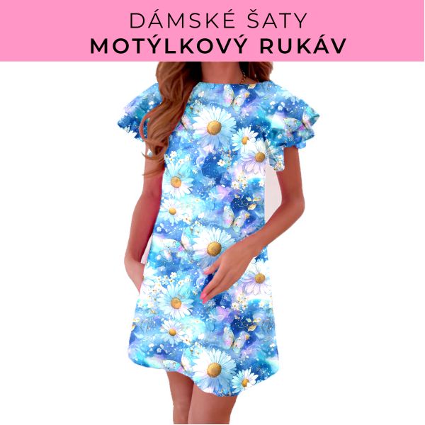 DÁMSKÝ střih - šaty s motýlkovým rukávem