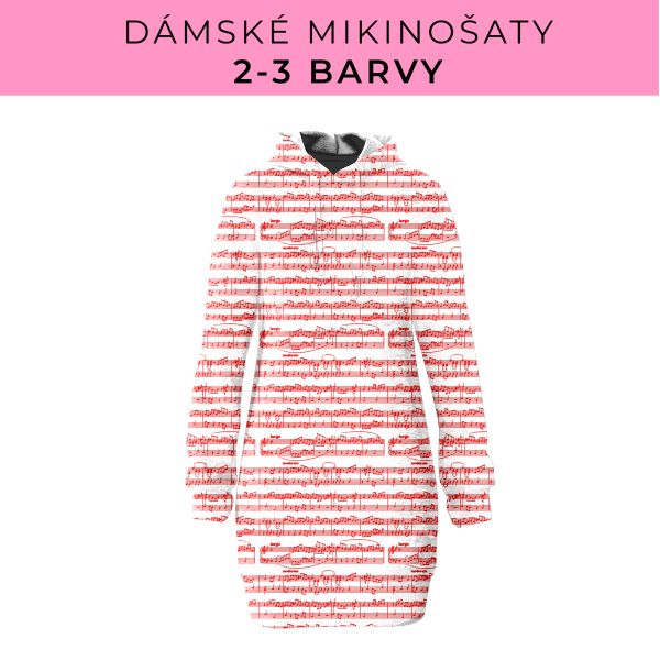 DÁMSKÝ střih - Mikinošaty 2-3 barvy