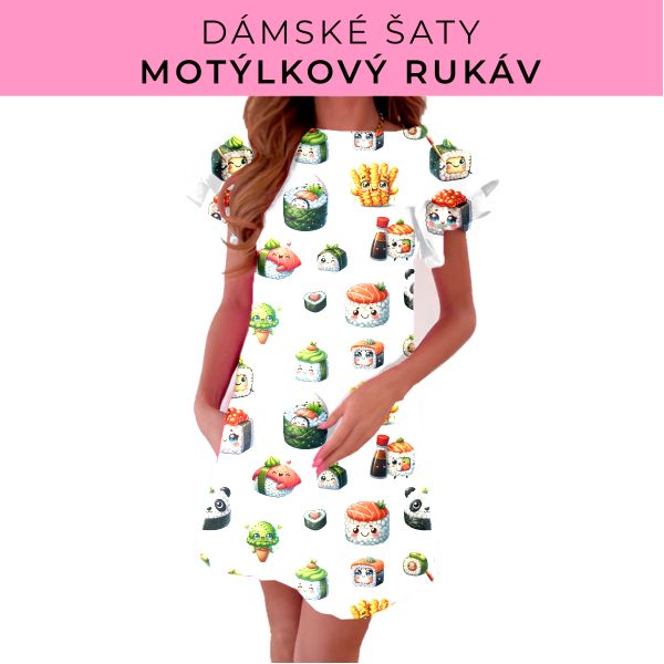 DÁMSKÝ střih - šaty s motýlkovým rukávem