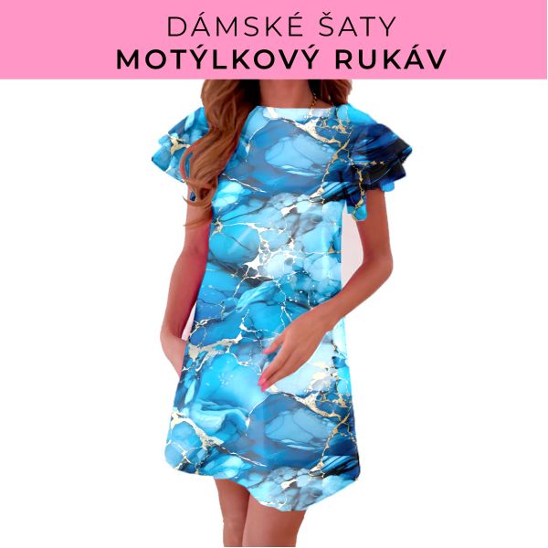DÁMSKÝ střih - šaty s motýlkovým rukávem