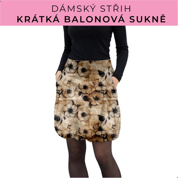 Dámský střih - balonová krátká sukně