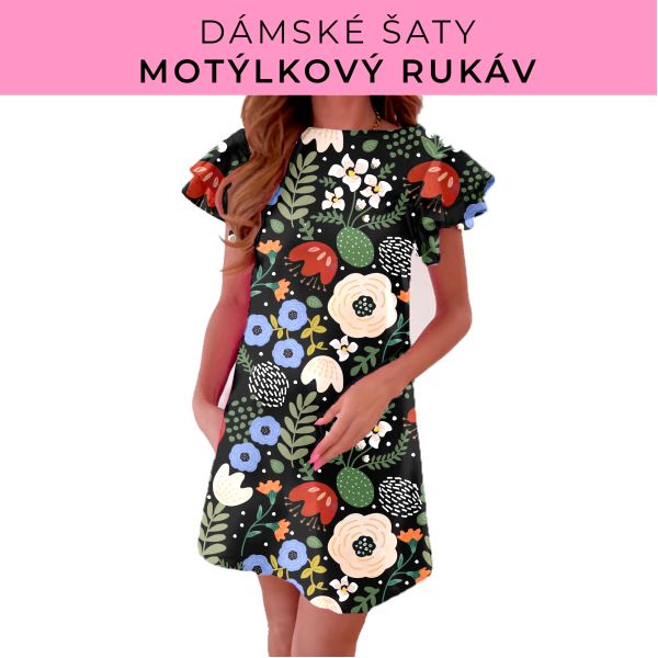 DÁMSKÝ střih - šaty s motýlkovým rukávem