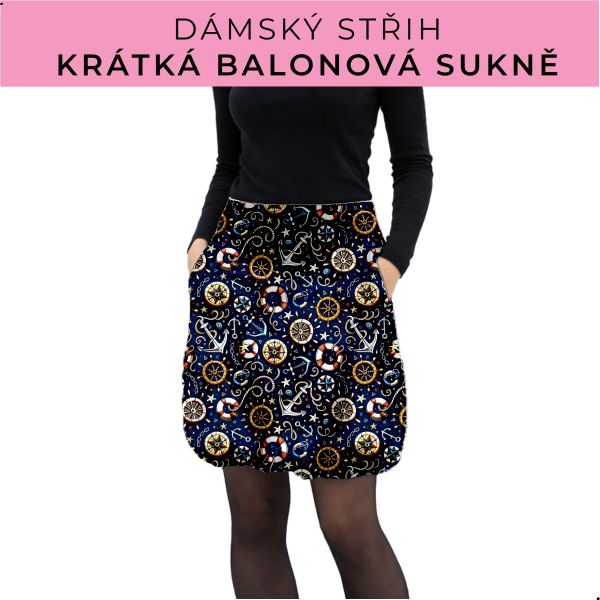 Dámský střih - balonová krátká sukně