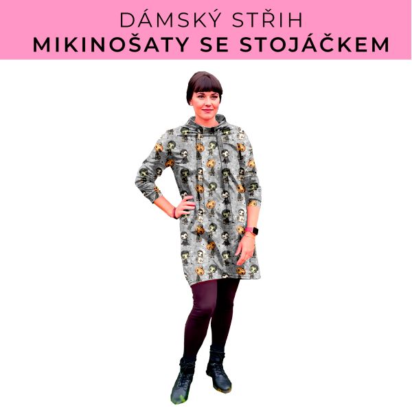 Dámský střih - mikinové šaty se stojáčkem