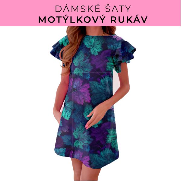 DÁMSKÝ střih - šaty s motýlkovým rukávem