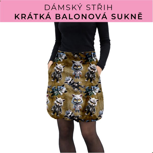 Dámský střih - balonová krátká sukně