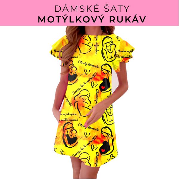 DÁMSKÝ střih - šaty s motýlkovým rukávem