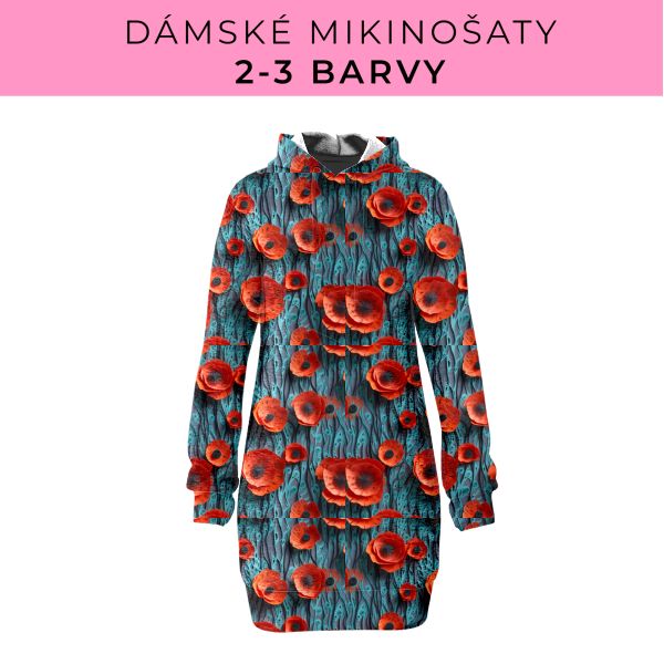 DÁMSKÝ střih - Mikinošaty 2-3 barvy
