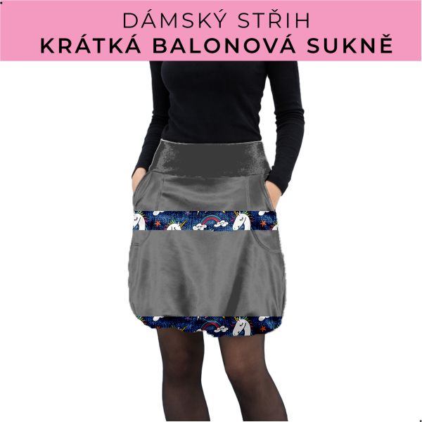 Dámský střih - balonová krátká sukně