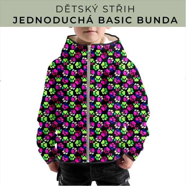 Dětský střih - jednoduchá dětská BASIC  bunda