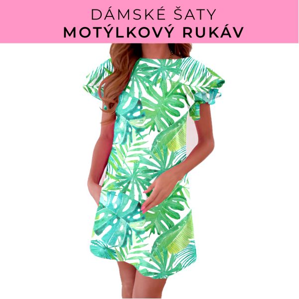 DÁMSKÝ střih - šaty s motýlkovým rukávem