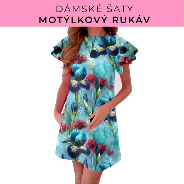 DÁMSKÝ střih - šaty s motýlkovým rukávem