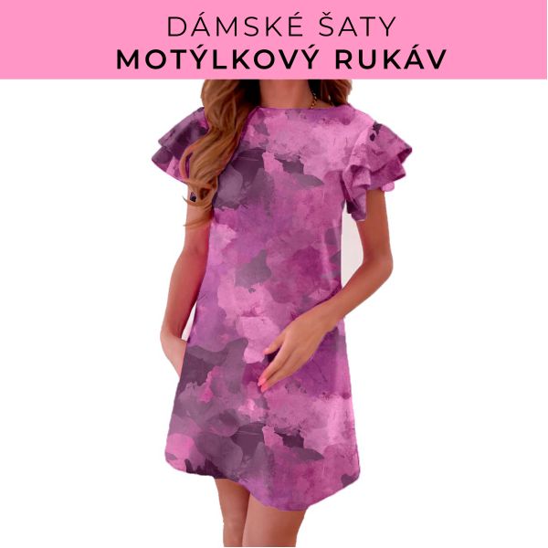 DÁMSKÝ střih - šaty s motýlkovým rukávem