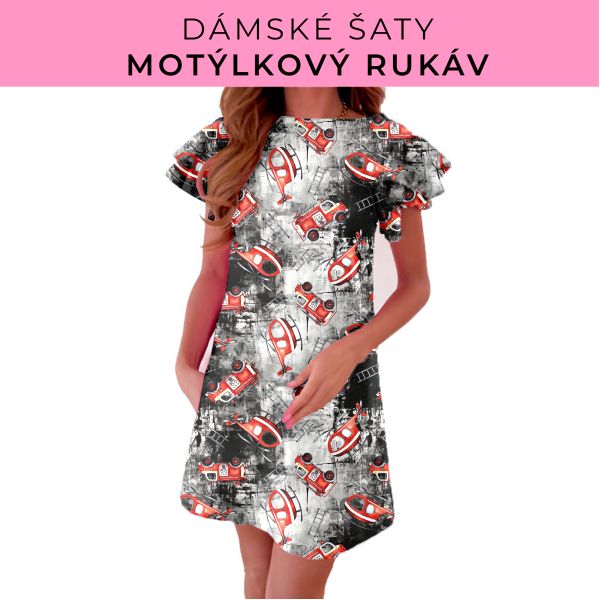 DÁMSKÝ střih - šaty s motýlkovým rukávem
