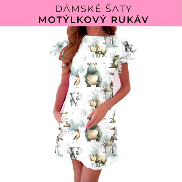 DÁMSKÝ střih - šaty s motýlkovým rukávem