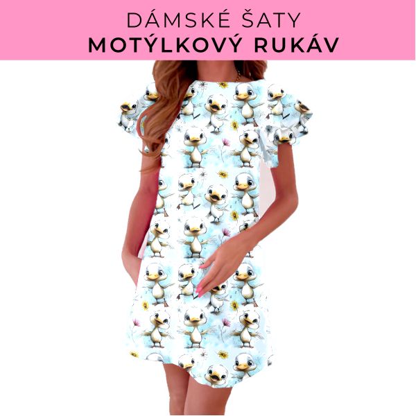 DÁMSKÝ střih - šaty s motýlkovým rukávem
