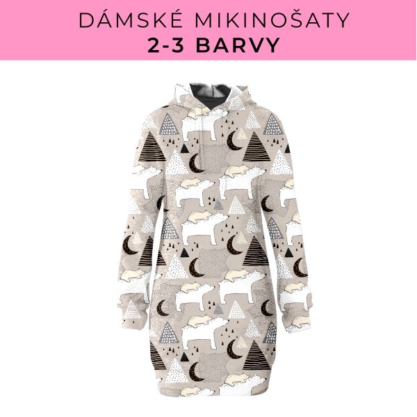 DÁMSKÝ střih - Mikinošaty 2-3 barvy