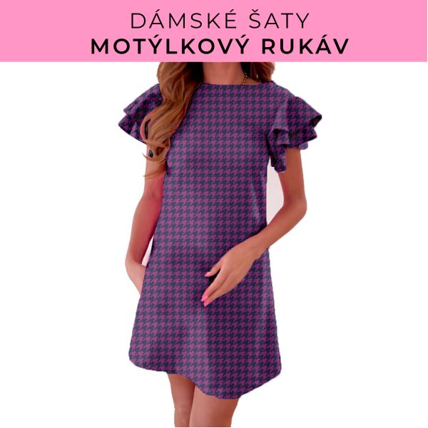 DÁMSKÝ střih - šaty s motýlkovým rukávem
