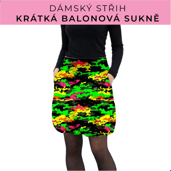 Dámský střih - balonová krátká sukně
