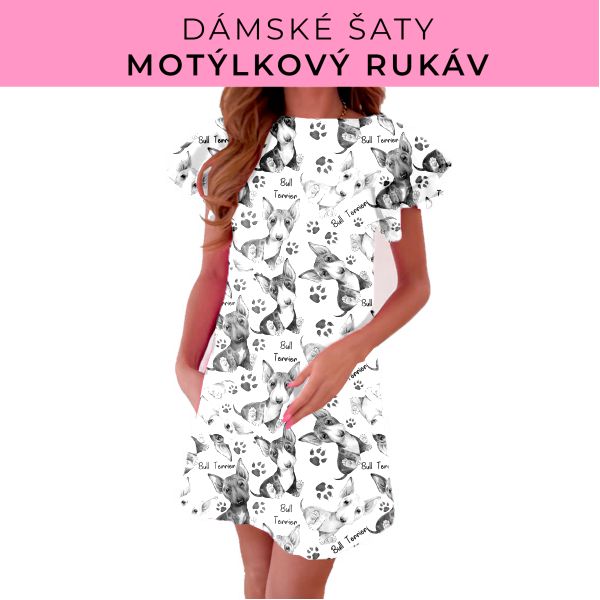 DÁMSKÝ střih - šaty s motýlkovým rukávem