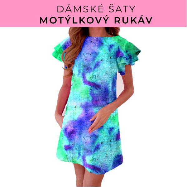 DÁMSKÝ střih - šaty s motýlkovým rukávem