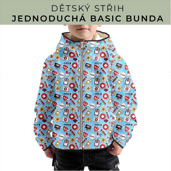 Dětský střih - jednoduchá dětská BASIC  bunda
