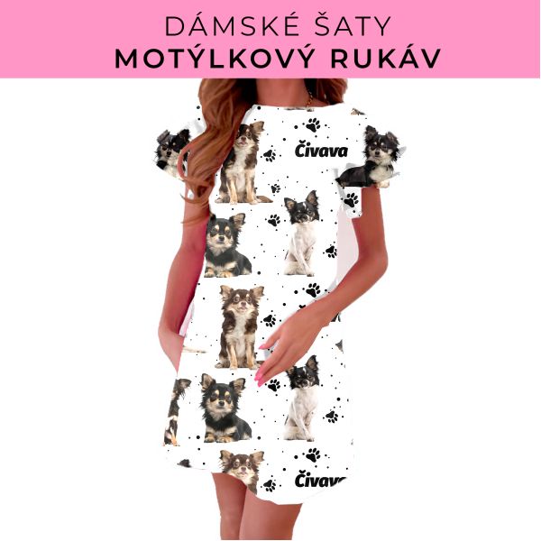 DÁMSKÝ střih - šaty s motýlkovým rukávem