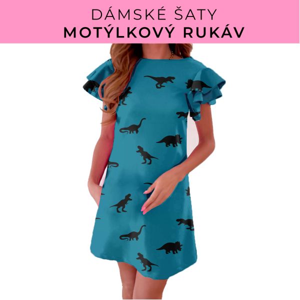 DÁMSKÝ střih - šaty s motýlkovým rukávem