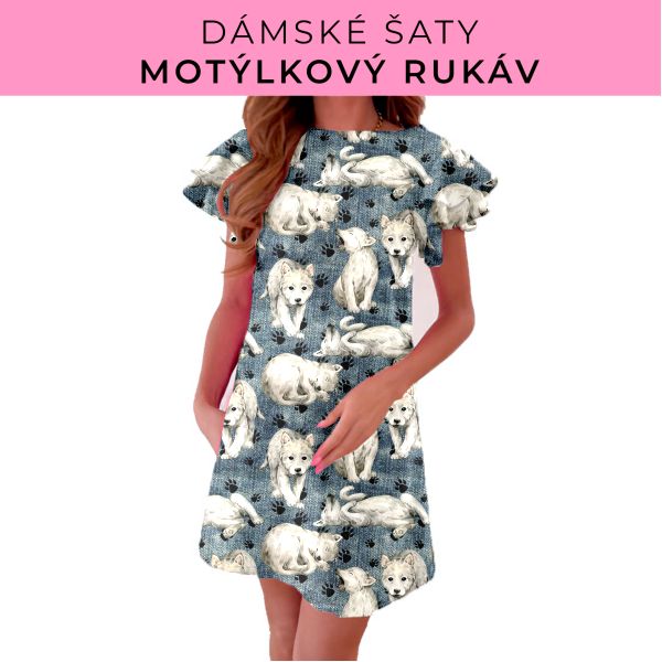 DÁMSKÝ střih - šaty s motýlkovým rukávem