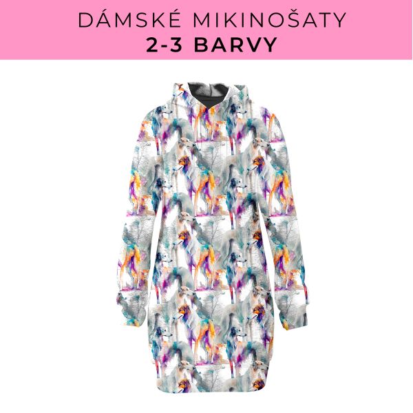DÁMSKÝ střih - Mikinošaty 2-3 barvy