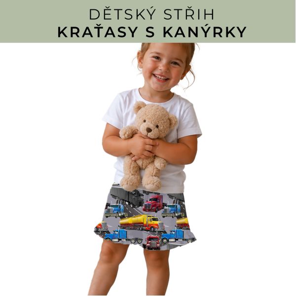 Dětský střih - Kraťásky s kanýrkem
