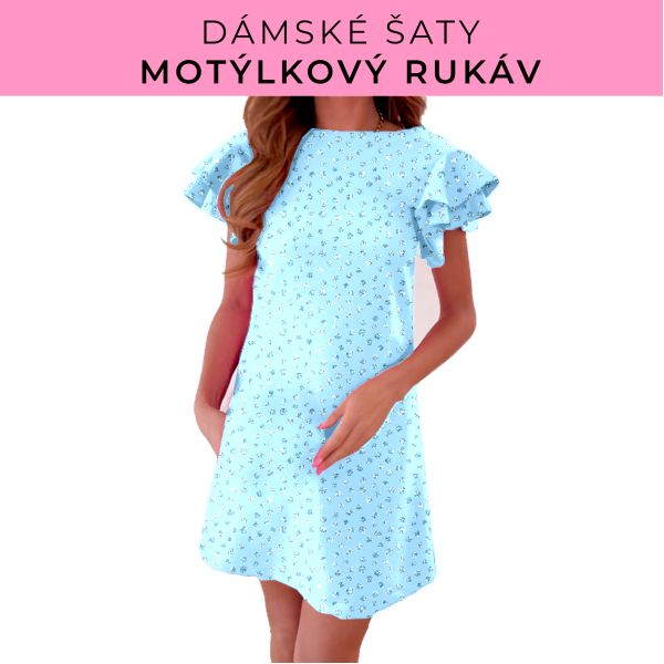 DÁMSKÝ střih - šaty s motýlkovým rukávem